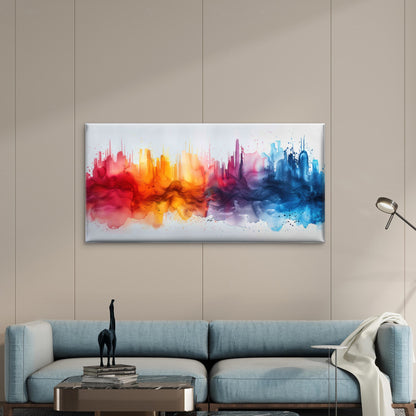 Abstract City Painting Wall Art Canvas Office Home Room Framed 120x60cm - Bella Home Decor