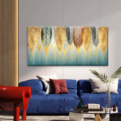 Colorful Modern Leaf Wall Art Canvas Office Home Room Framed 120x60cm