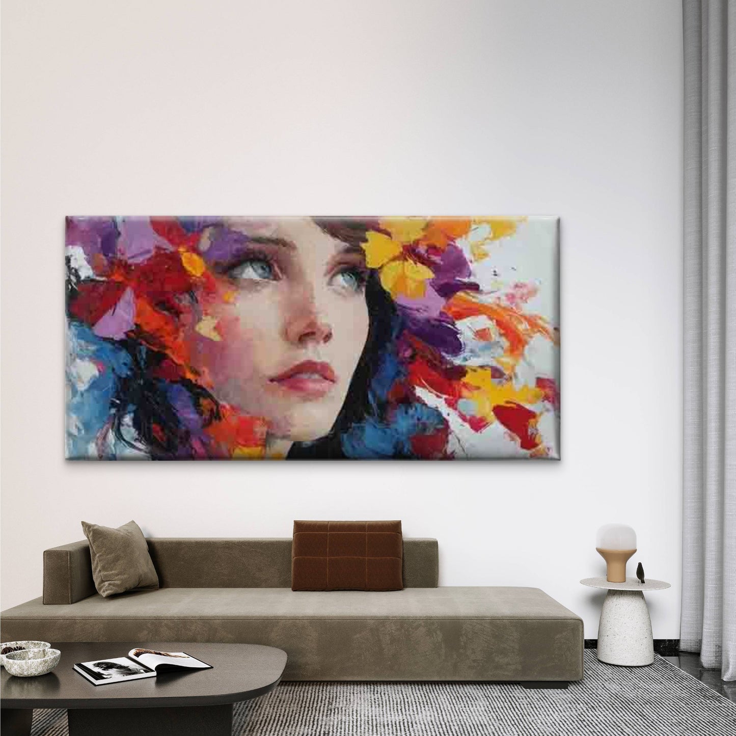 Women Eye Abstract Splatter Wall Art Canvas Office Home Room Framed 120x60cm - Bella Home Decor