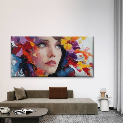 Women Eye Abstract Splatter Wall Art Canvas Office Home Room Framed 120x60cm - Bella Home Decor