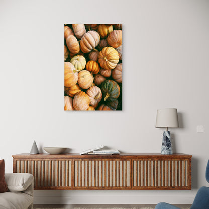 Pile of Pumpkins and Squash 60x90cm Metal Print Ready to Hang