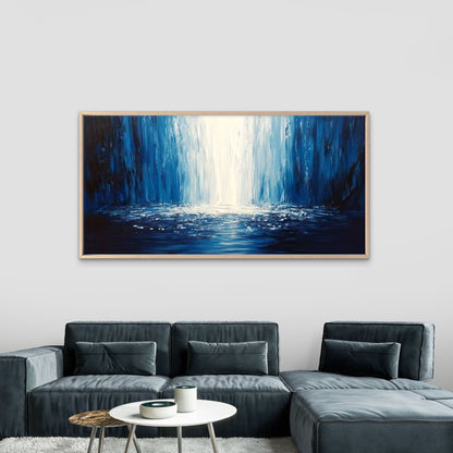 Blue Tones Abstract Perfect Wall Art Canvas Office Home Room Framed 120x60cm - Bella Home Decor