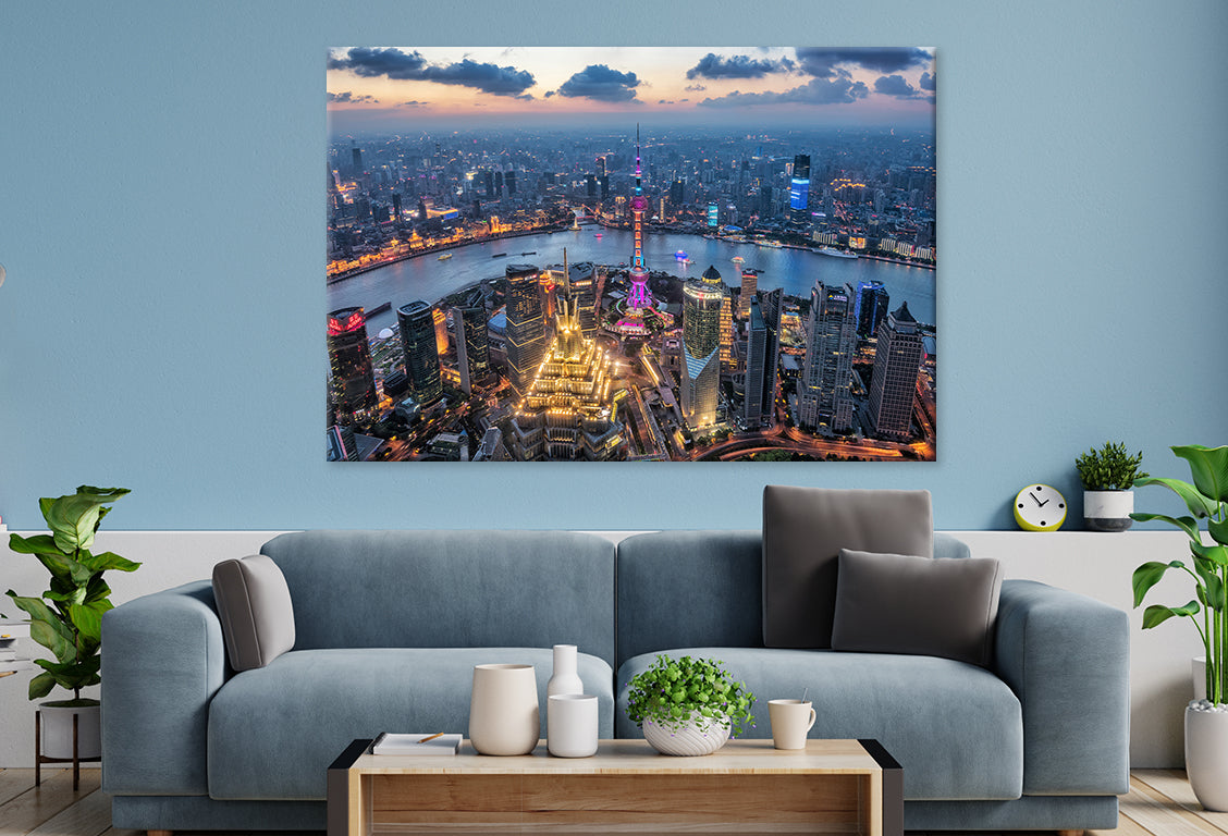 Shanghai cityscape Huangpu RiverWall Art Decor 100% Australian Made - Bella Home Decor