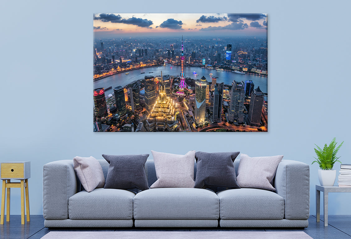 Shanghai cityscape Huangpu RiverWall Art Decor 100% Australian Made - Bella Home Decor