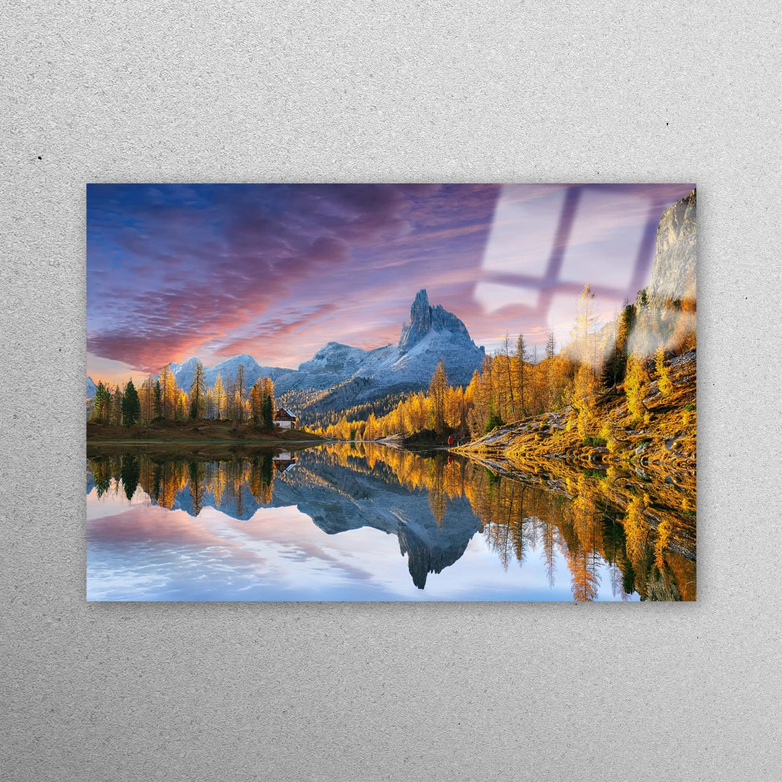 Dolomites Autumn Lake Acrylic Glass Print Tempered Glass Wall Art 100% Made in Australia Ready to Hang