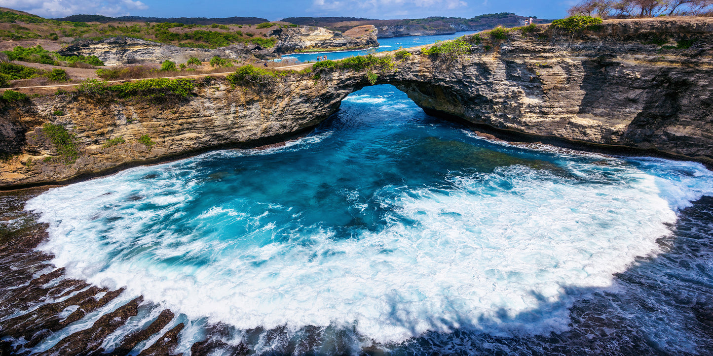Broken Beach Nusa Penida Island Bali Indonesia Wall Art Canvas Office Home Room Framed 120x60cm