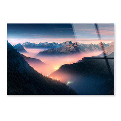 Landscape With Alpine Mountain Valley Acrylic Glass Print Tempered Glass Wall Art 100% Made in Australia Ready to Hang