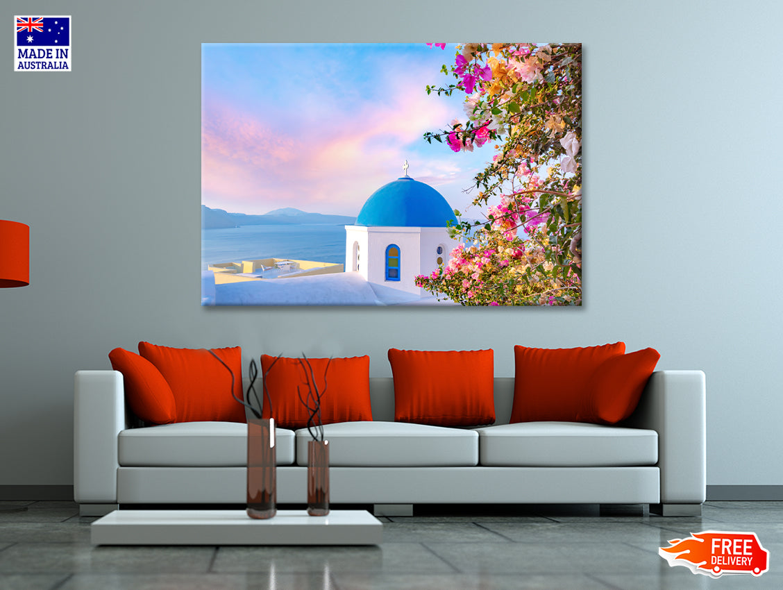 Bougainvillea Tree in Santorini Print 100% Australian Made - Bella Home Decor