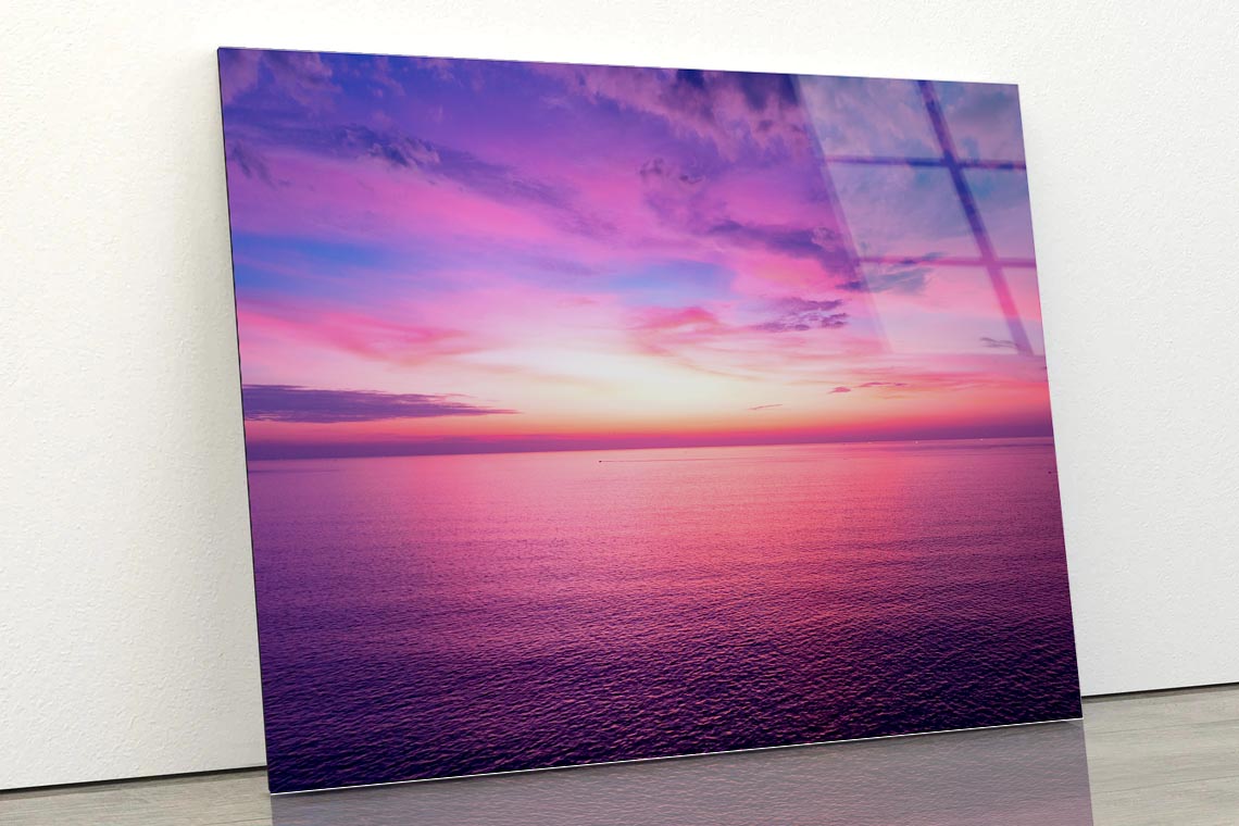 Aerial View Sunset Sky Acrylic Glass Print Tempered Glass Wall Art 100% Made in Australia Ready to Hang