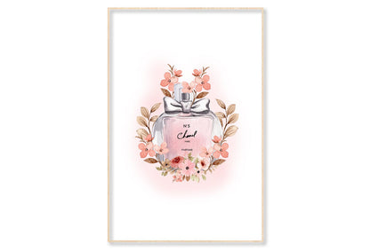 Luxury Pink Perfume Wall Art Limited Edition High Quality Print Canvas Box Framed Natural