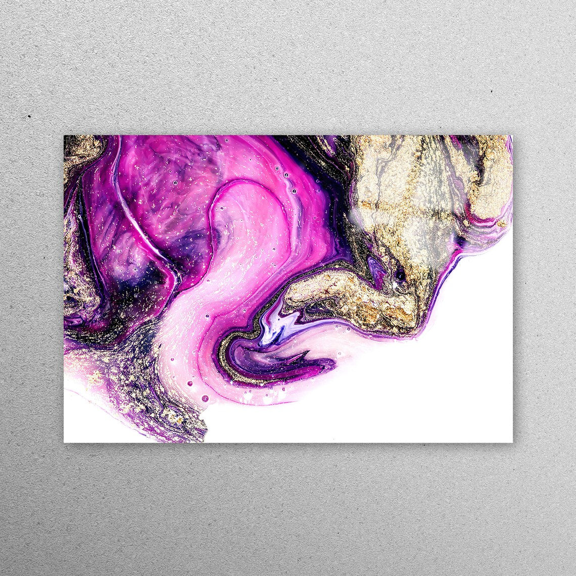 Purple & Gold Marble Art Acrylic Glass Print Tempered Glass Wall Art 100% Made in Australia Ready to Hang