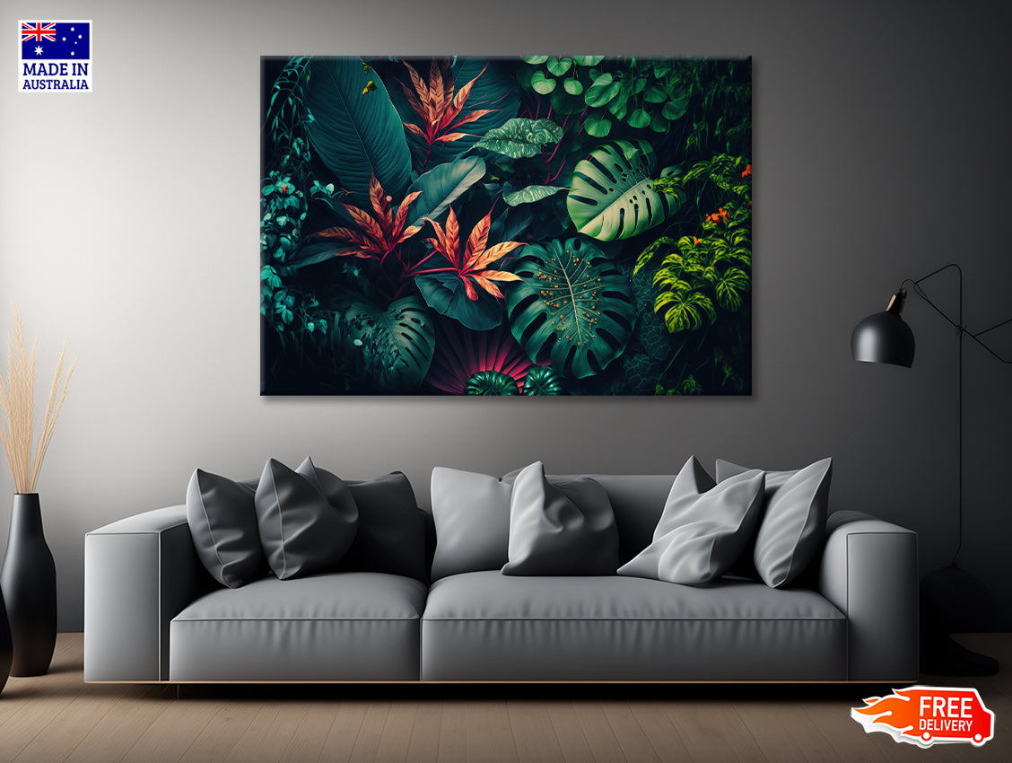 Lush Colorful Tropical Leaves Print 100% Australian Made - Bella Home Decor