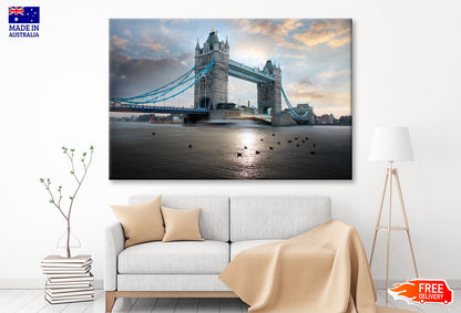 Tower Bridge During Evening, London, UK Wall Art Decor 100% Australian Made