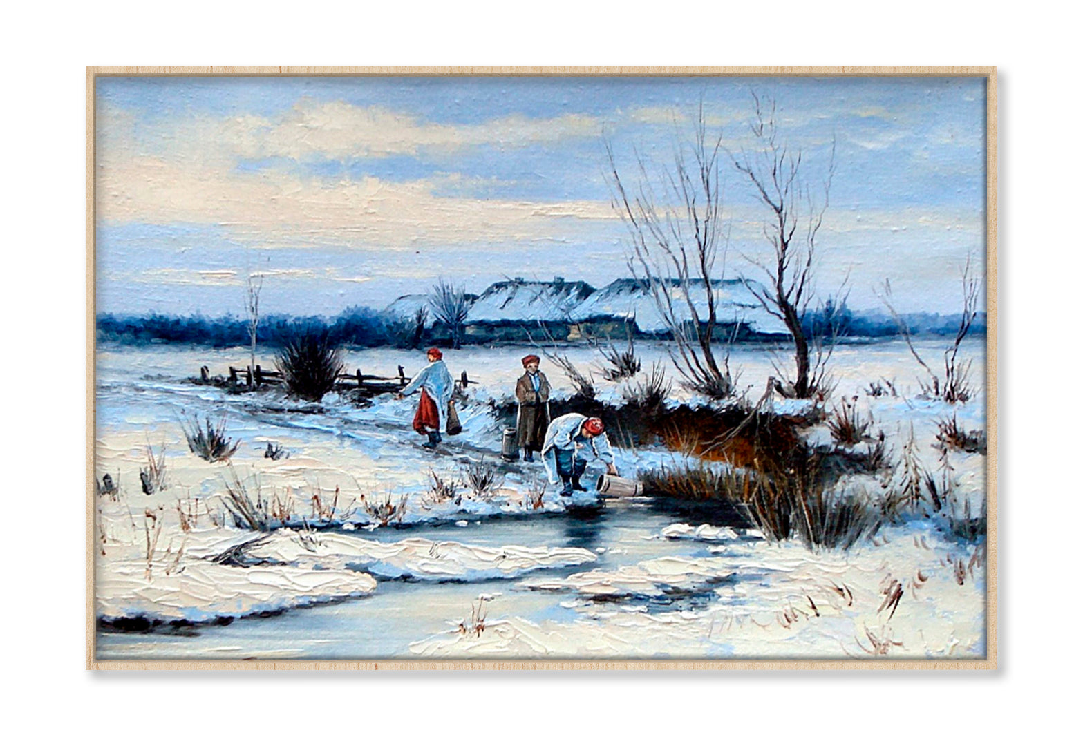 Winter, Ukrainian Oil Painting Wall Art Limited Edition High Quality Print Canvas Box Framed Natural