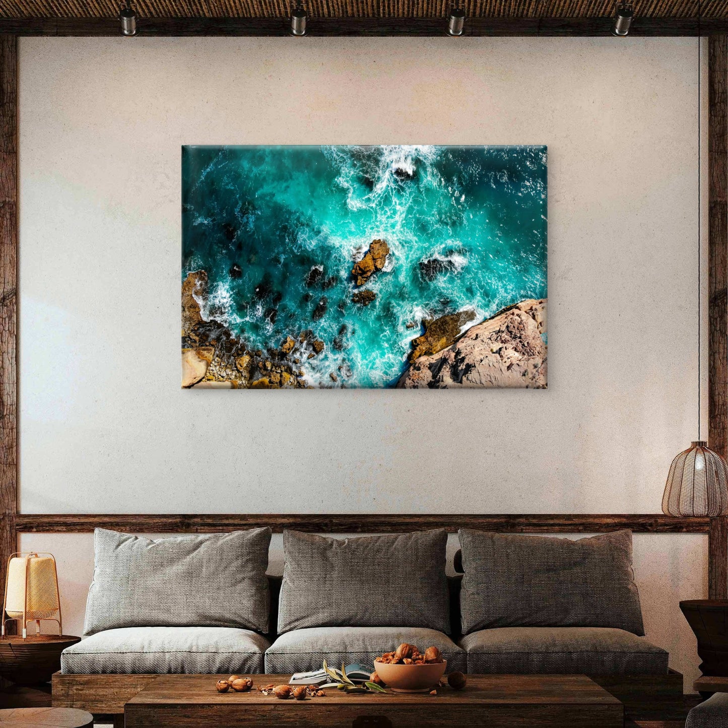 Aerial view of rugged Canal Rocks in Western Australia  Wall Art Decor 100% Australian Made