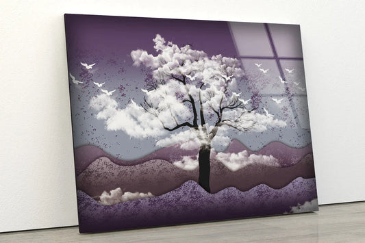 Tree & Mountain Vector UV Direct Aluminum Print Australian Made Quality