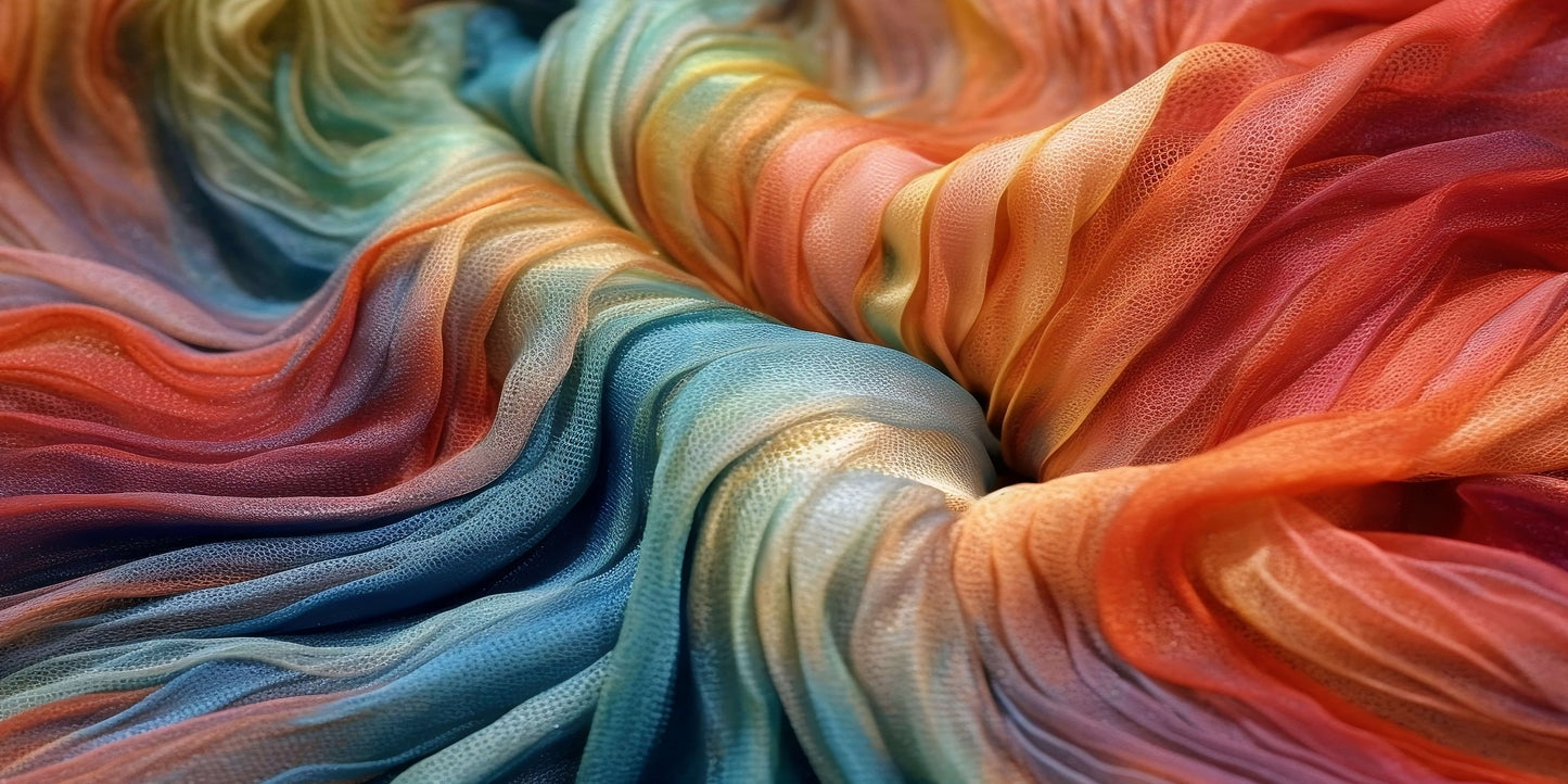Rainbow Silk Fabric Wave Pattern Wall Art Canvas Office Home Framed 120x60cm