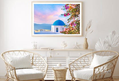 Bougainvillea Tree in Santorini Home Decor Premium Quality Poster Print Choose Your Sizes - Bella Home Decor