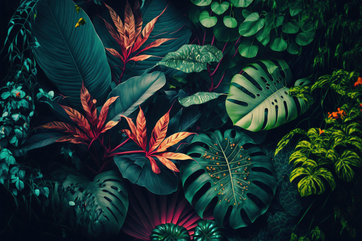 Lush Colorful Tropical Leaves Print 100% Australian Made - Bella Home Decor
