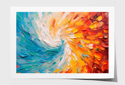 Colorful Abstract Oil Painting Wall Art Limited Edition High Quality Print Unframed Roll Canvas None