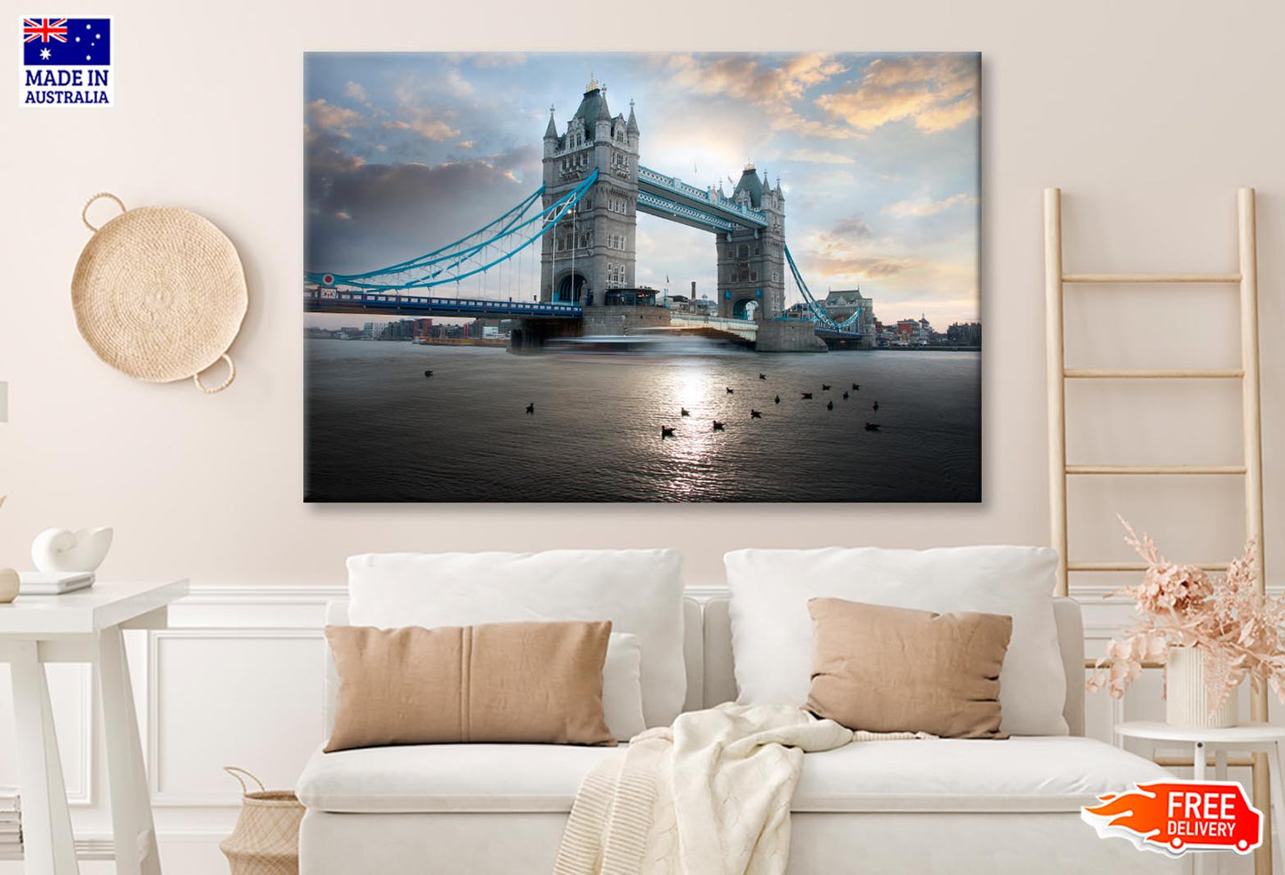 Tower Bridge During Evening, London, UK Wall Art Decor 100% Australian Made