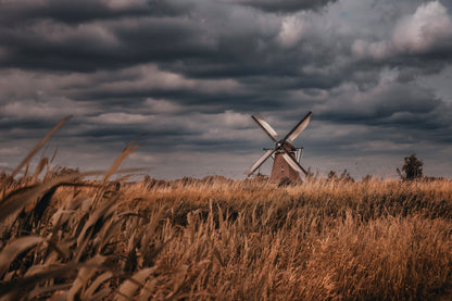 Old Windmills & Sunset, Netherland Acrylic Glass Print Tempered Glass Wall Art 100% Made in Australia Ready to Hang - Bella Home Decor