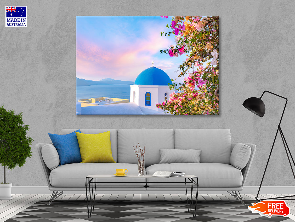 Bougainvillea Tree in Santorini Print 100% Australian Made - Bella Home Decor