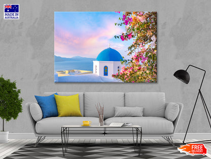 Bougainvillea Tree in Santorini Print 100% Australian Made - Bella Home Decor