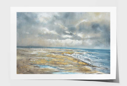 Beach, Waves, Blue Sea, Oil Painting Wall Art Limited Edition High Quality Print