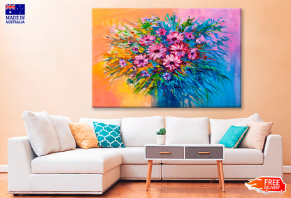 Colorful Bouquet Of Flowers Oil Painting Limited Edition High Quality Print