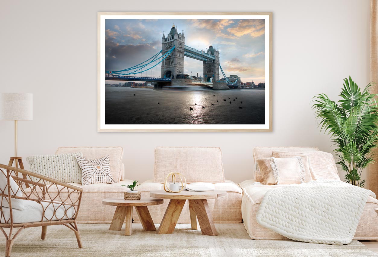 Tower Bridge During Evening, London, UK Home Decor Premium Quality Poster Print Choose Your Sizes - Bella Home Decor