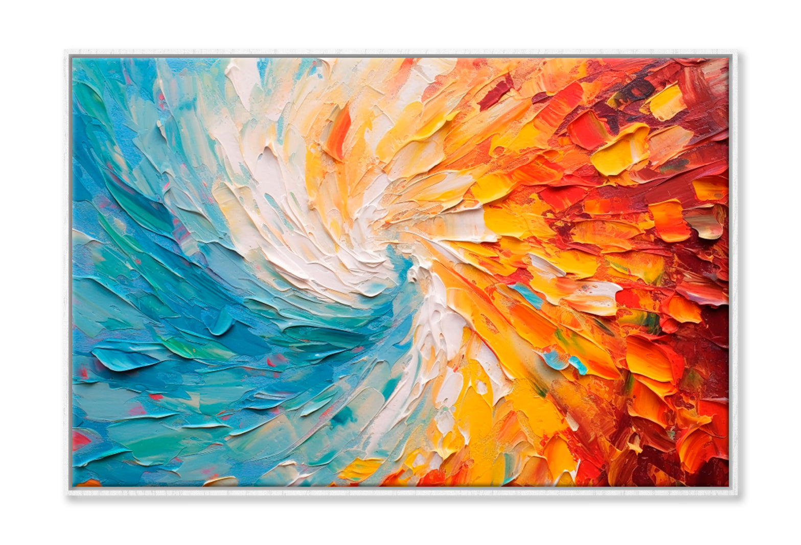 Colorful Abstract Oil Painting Wall Art Limited Edition High Quality Print Canvas Box Framed White