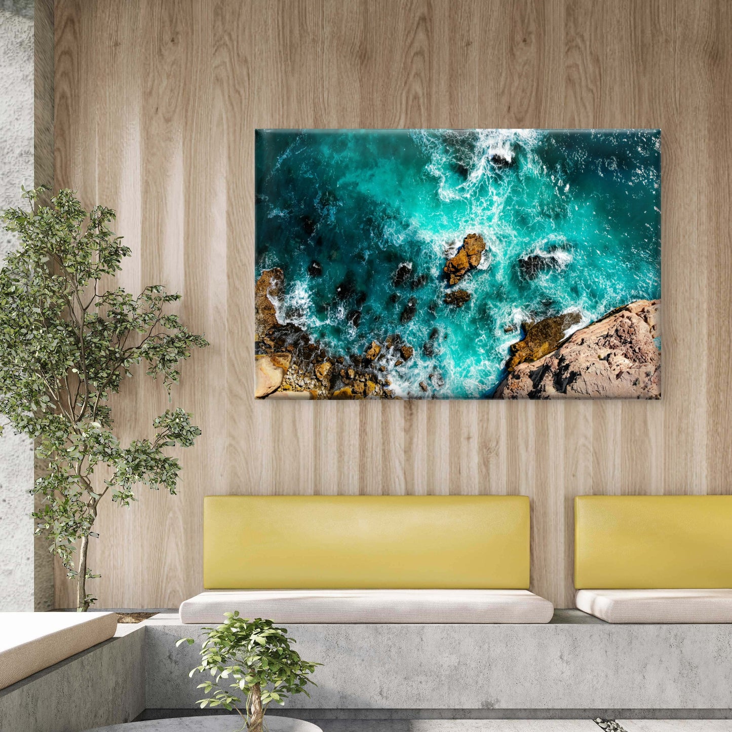 Aerial view of rugged Canal Rocks in Western Australia  Wall Art Decor 100% Australian Made
