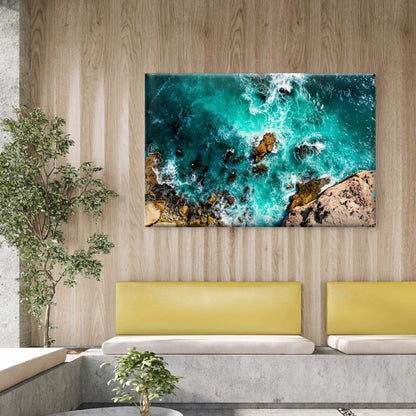 Aerial view of rugged Canal Rocks in Western Australia  Wall Art Decor 100% Australian Made