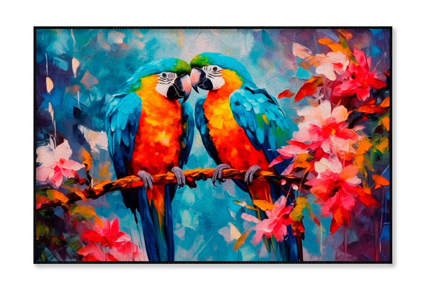 Abstract Colorful Macaw On Branch Wall Art Limited Edition High Quality Print