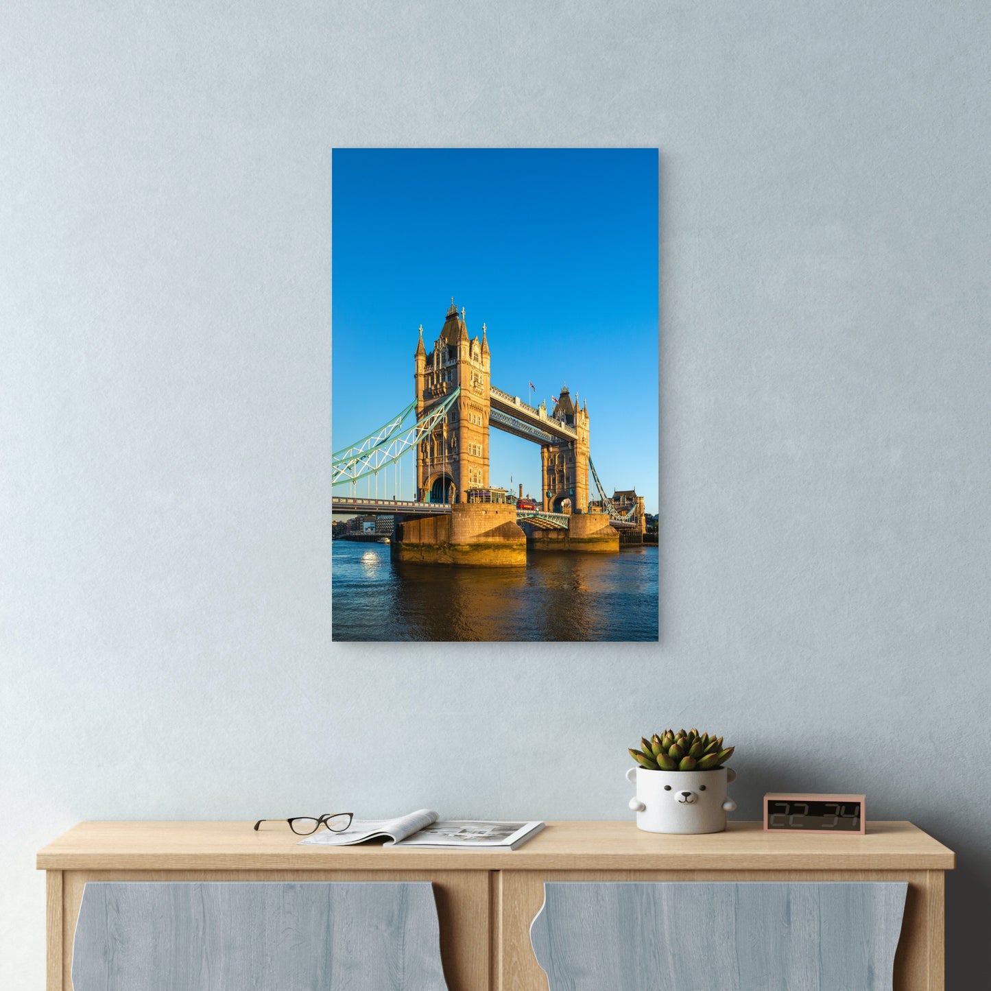 Tower Bridge London Landmark 60x90cm Metal Print Ready to Hang - Bella Home Decor