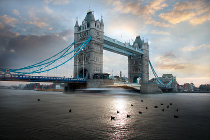 Tower Bridge During Evening, London, UK Home Decor Premium Quality Poster Print Choose Your Sizes - Bella Home Decor