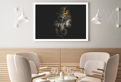 Eurasian Eagle - Owl with Black Home Decor Premium Quality Poster Print Choose Your Sizes