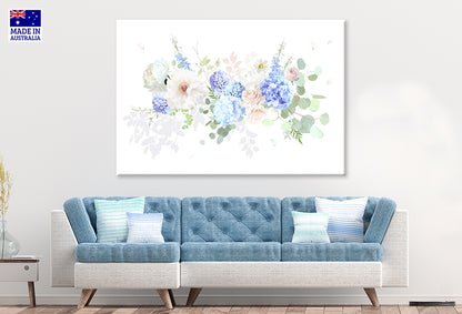 Pastel Peony Daisy Magnolia Rose Flowers Wall Art Decor 100% Australian Made