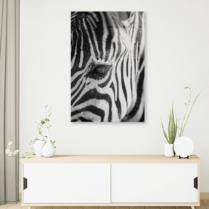 B&W Zebra 3D Design Acrylic Glass Print Tempered Glass Wall Art 100% Made in Australia Ready to Hang