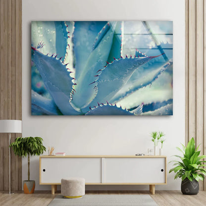 Blue Leaves with Spikes UV Direct Aluminum Print Australian Made Quality