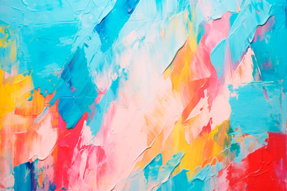 Abstract Colorful Oil Painting  Acrylic Glass Print Tempered Glass Wall Art 100% Made in Australia Ready to Hang - Bella Home Decor