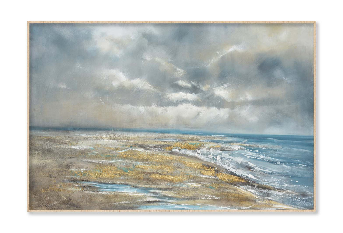 Beach, Waves, Blue Sea, Oil Painting Wall Art Limited Edition High Quality Print