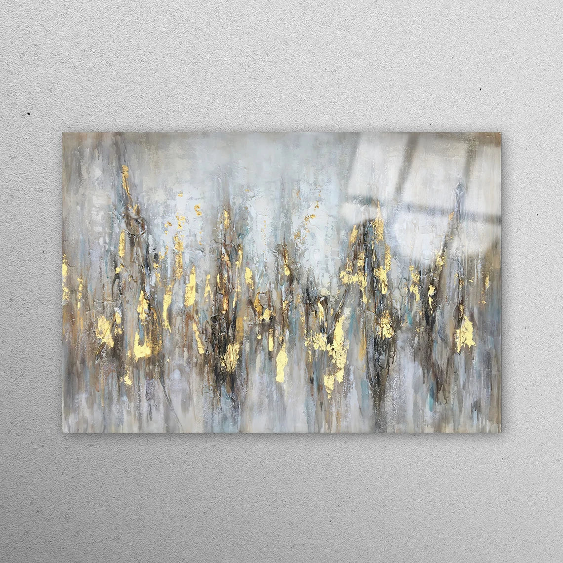 Soft Tones And Gold Acrylic Glass Print Tempered Glass Wall Art 100% Made in Australia Ready to Hang