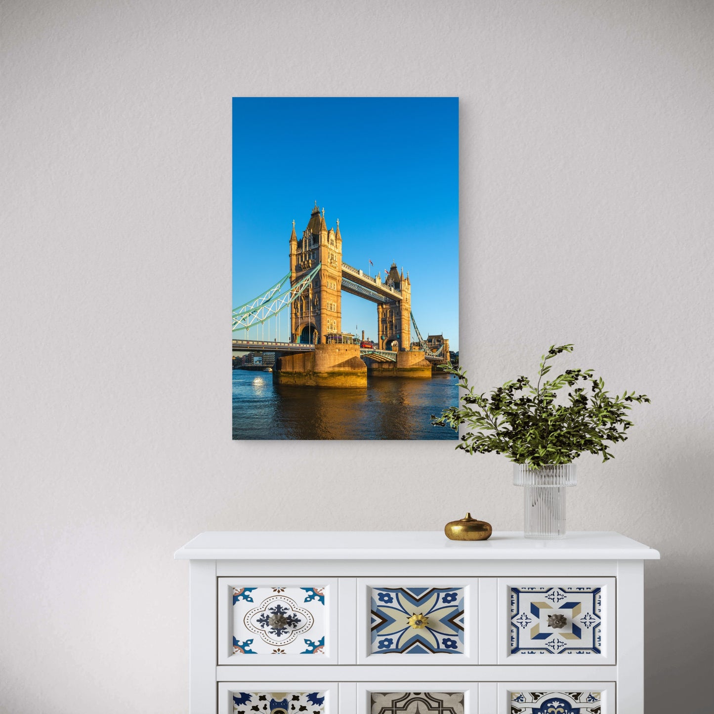 Tower Bridge London Landmark 60x90cm Metal Print Ready to Hang - Bella Home Decor