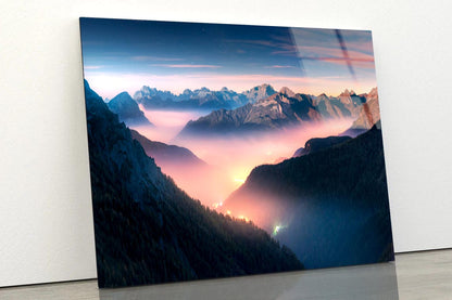 Landscape With Alpine Mountain Valley Acrylic Glass Print Tempered Glass Wall Art 100% Made in Australia Ready to Hang