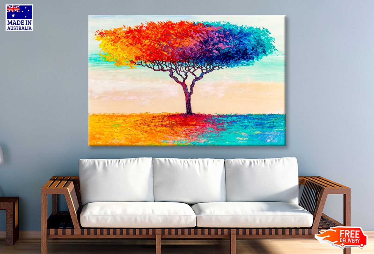 Colorful Abstract Tree Oil Painting Wall Art Limited Edition High Quality Print