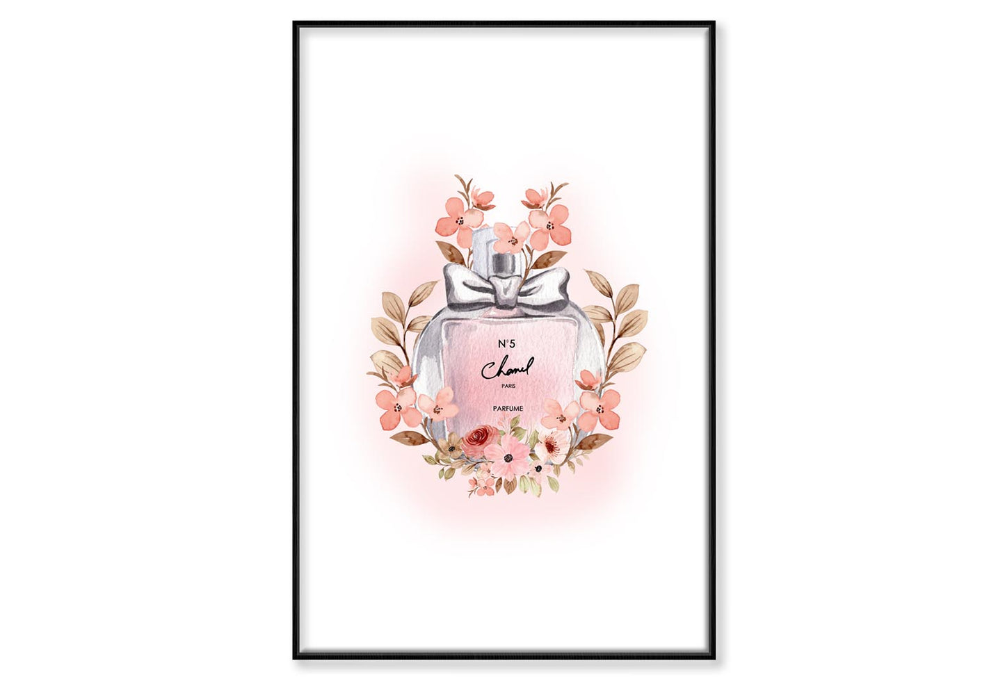 Luxury Pink Perfume Wall Art Limited Edition High Quality Print Canvas Box Framed Black