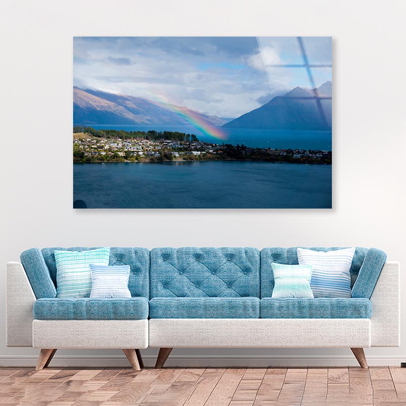 Lake Wakatipu Raibow Queenstown Acrylic Glass Print Tempered Glass Wall Art 100% Made in Australia Ready to Hang