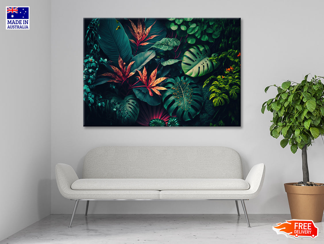 Lush Colorful Tropical Leaves Print 100% Australian Made - Bella Home Decor